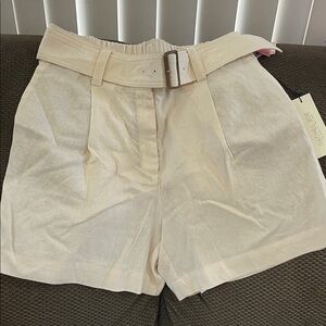 Rachel Zoe High Waist Cream Shorts